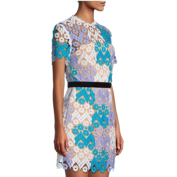 Elliatt Deception Velvet-Trimmed Lace Mini Dress size S NWT - Picture 4 of 12